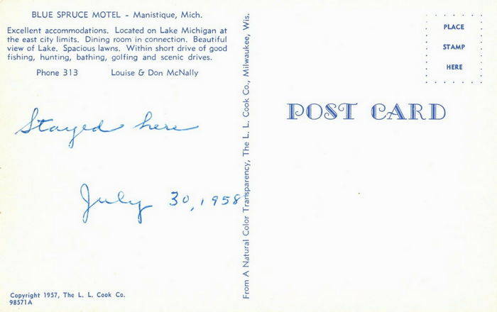 Blue Spruce Motel - Postcard Photo (newer photo)